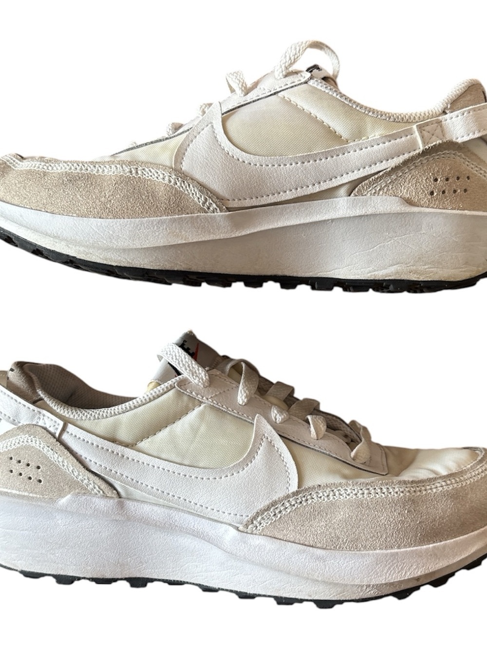 Nike Shoes Womens 7 Waffle Debut Athletic Running Sneakers White Suede Lace Up